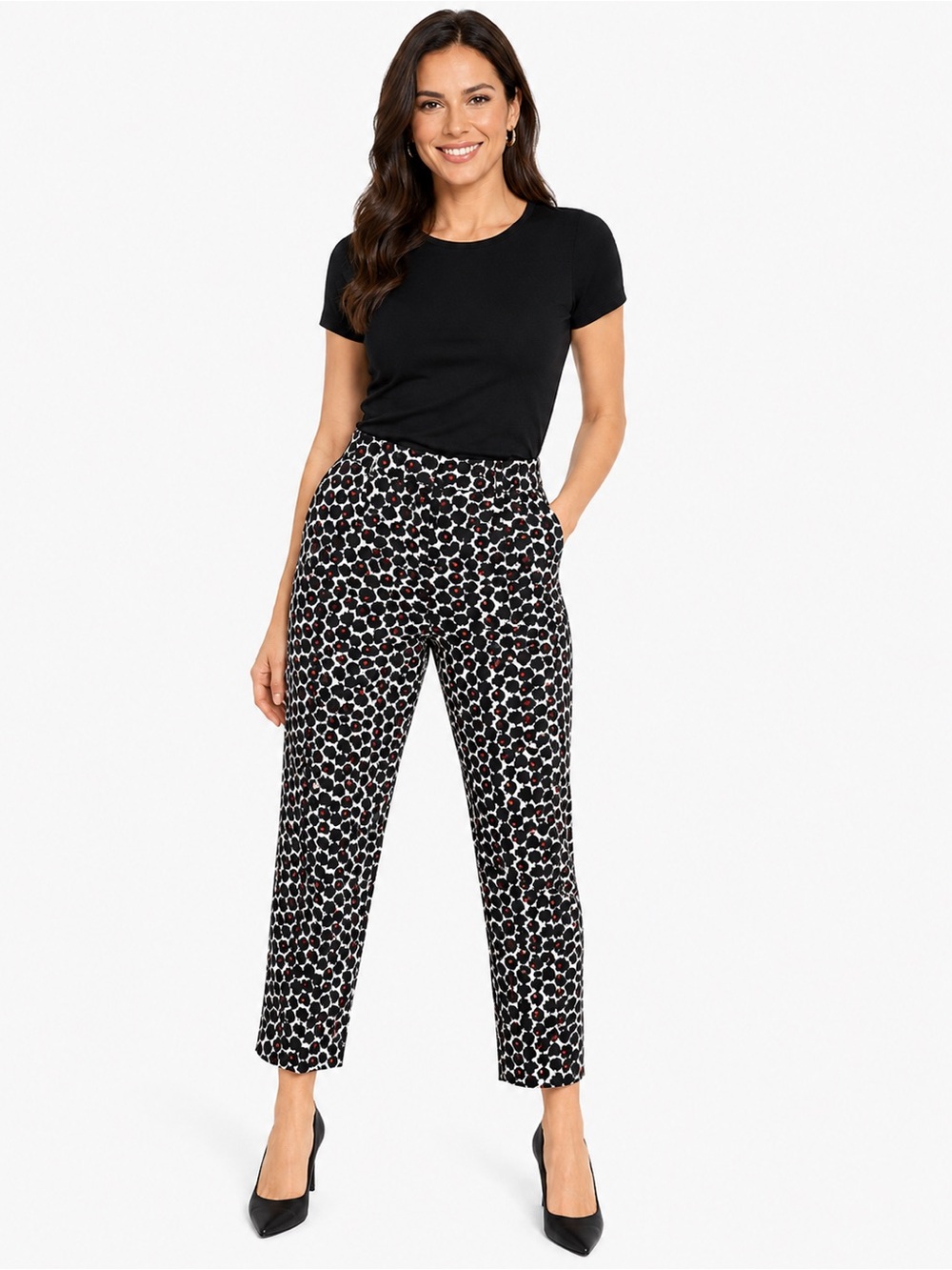 New York & Company 7th Avenue Women’s Size 4 Printed Cropped Ankle Dress Pants